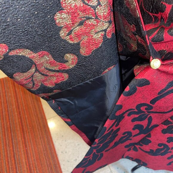 Samuel Dong Womens Coat Size Small Multicolor Brocade Pockets Floral New - Picture 5 of 13